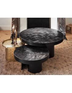 Table basse en zellige noir | La Madeleine Déco