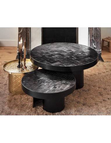 Table basse en zellige noir | La Madeleine Déco