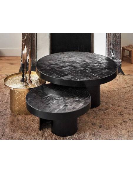 Table basse en zellige noir | La Madeleine Déco