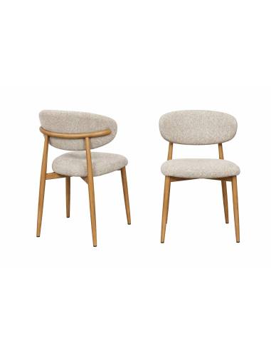 Chaise en tissu et métal effet bois JULIA | La Madeleine Deco