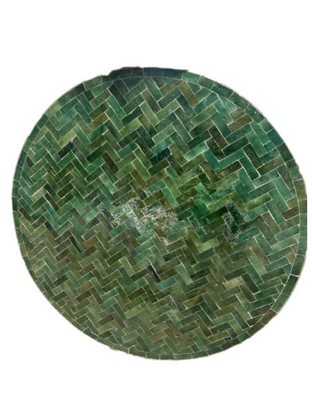 Table en zellige chevron émeraude | La Madeleine Déco