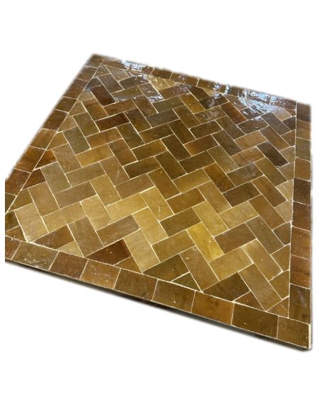 Table carré en zellige miel | La Madeleine Déco