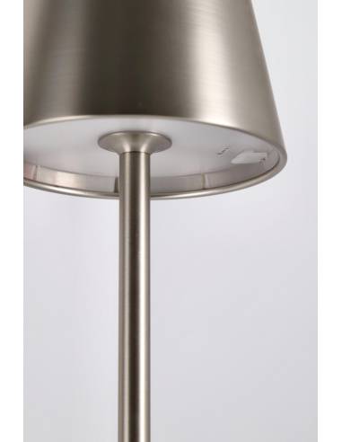 Lampe rechargeable ETNA en métal ETNA argenté | La Madeleine Déco