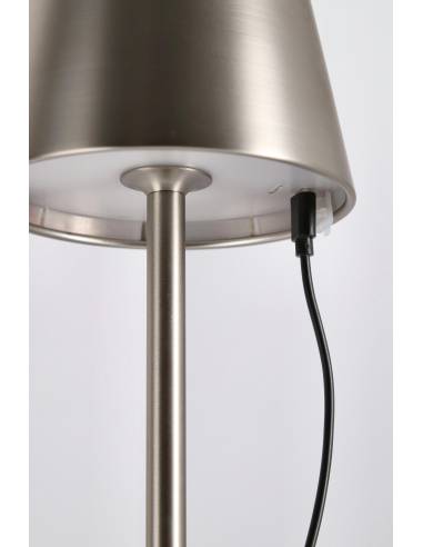 Lampe rechargeable ETNA en métal ETNA argenté | La Madeleine Déco