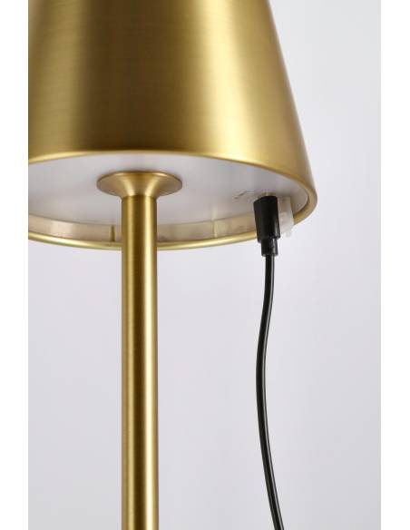 Lampe rechargeable ETNA en métal doré | La Madeleine Déco