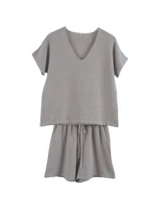 Ensemble short t-shirt en lin coton  SYMI Harmony - Haomy | La Madeleine Déco 2