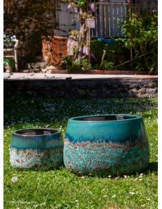 Vase de jardin patiné vietnamien | La Madeleine Déco