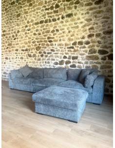 Très grand canapé d'angle gris foncé DAGMARD | La Madeleine Déco