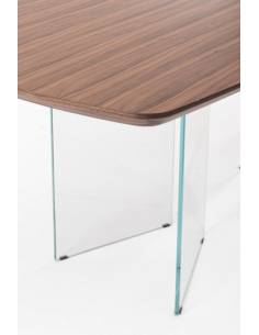 Table en bois et verre CASTIELS | La Madeleine Déco