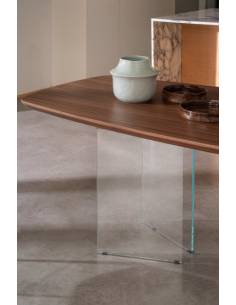 Table en bois et verre CASTIELS | La Madeleine Déco