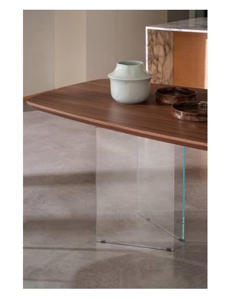 Table en bois et verre CASTIELS | La Madeleine Déco