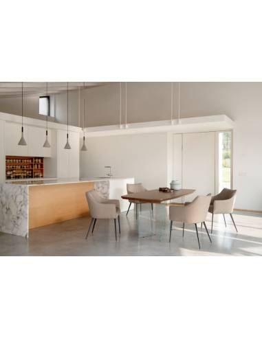 Table en bois et verre CASTIELS | La Madeleine Déco