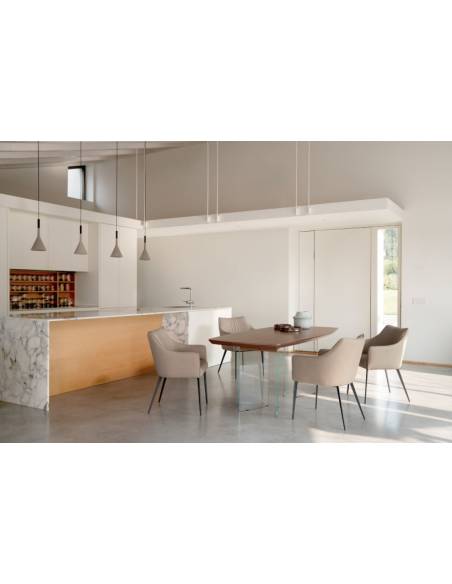 Table en bois et verre CASTIELS | La Madeleine Déco