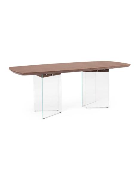 Table en bois et verre CASTIELS | La Madeleine Déco