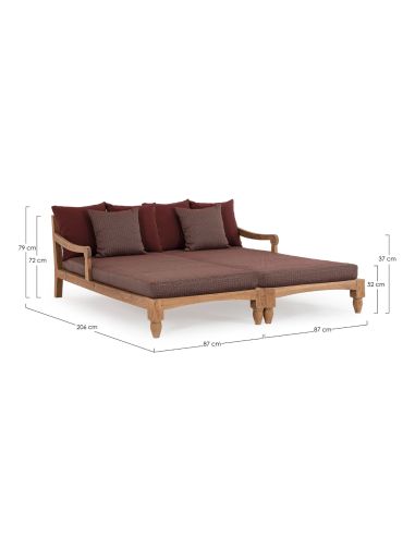 Lounge bed de jardin en teck BALI