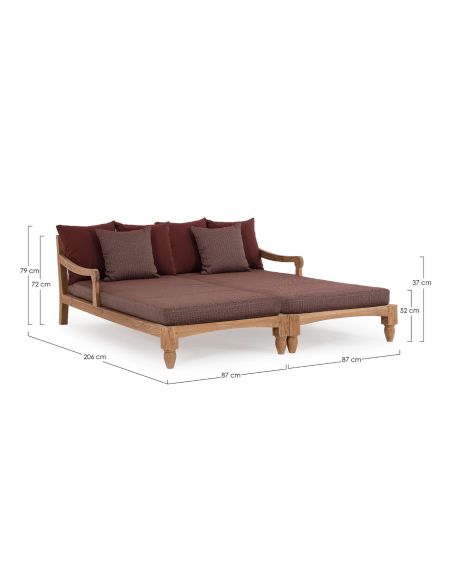 Lounge bed de jardin en teck BALI