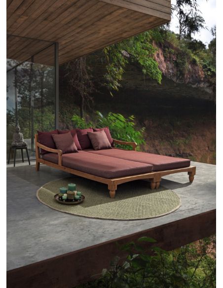 Lounge bed de jardin en teck BALI