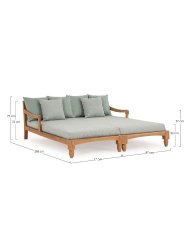 Lounge bed de jardin en teck BALI