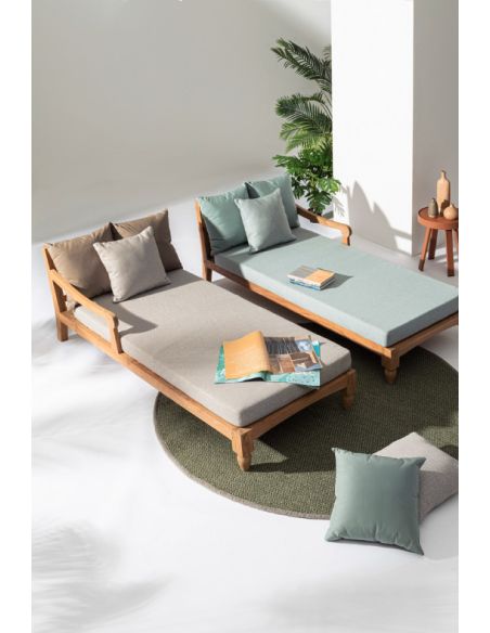 Lounge bed de jardin en teck BALI