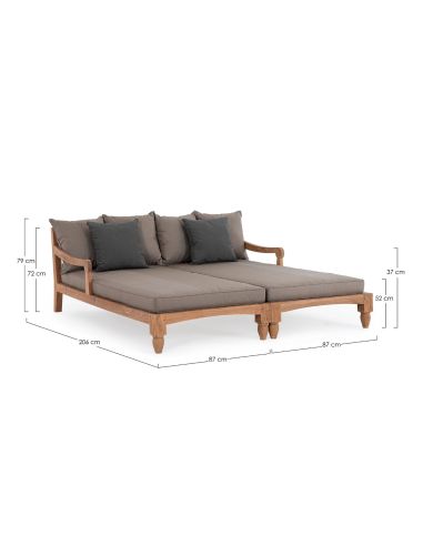 Lounge bed de jardin en teck BALI