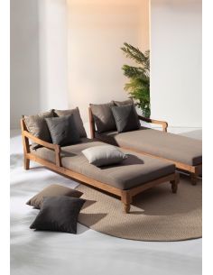 Lounge bed de jardin en teck BALI