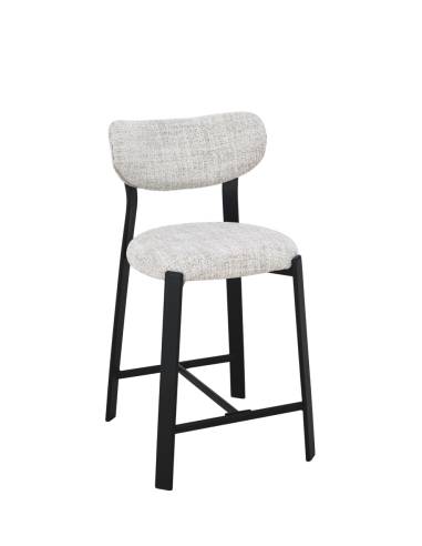 Tabouret en tissu et pied noir | La Madeleine Déco