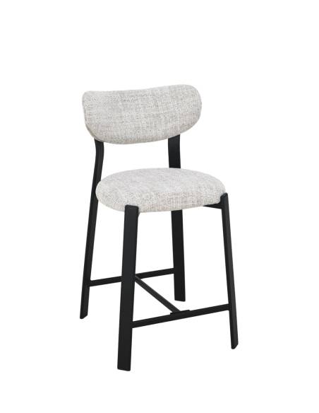 Tabouret en tissu et pied noir | La Madeleine Déco