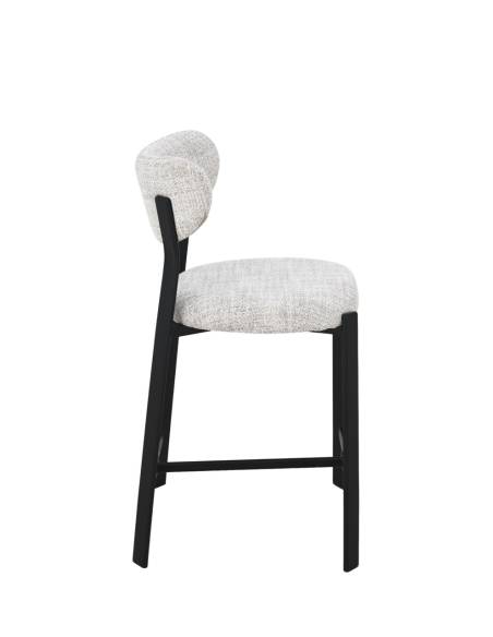Tabouret en tissu et pied noir | La Madeleine Déco