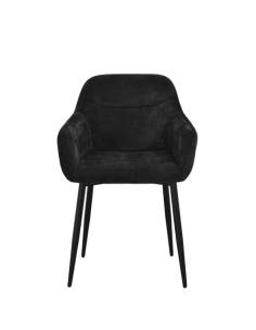 Fauteuil en tissu et pied noir SANDY | La Madeleine Déco