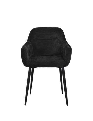 Fauteuil en tissu et pied noir SANDY | La Madeleine Déco