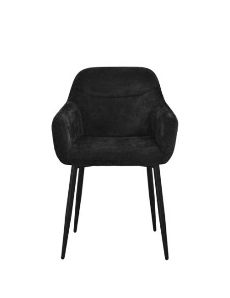 Fauteuil en tissu et pied noir SANDY | La Madeleine Déco
