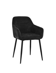 Fauteuil en tissu et pied noir SANDY | La Madeleine Déco 2