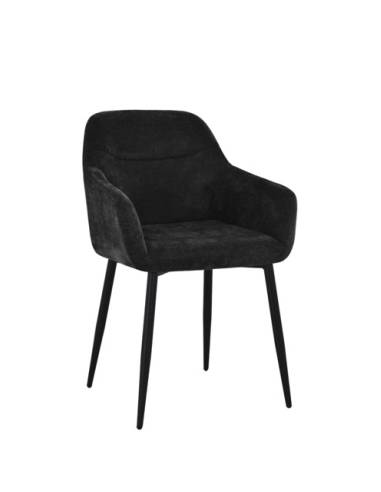 Fauteuil en tissu et pied noir SANDY | La Madeleine Déco