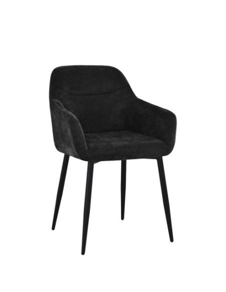 Fauteuil en tissu et pied noir SANDY | La Madeleine Déco