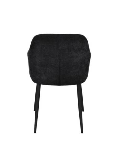 Fauteuil en tissu et pied noir SANDY | La Madeleine Déco