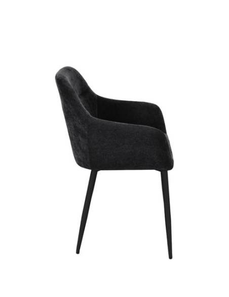 Fauteuil en tissu et pied noir SANDY | La Madeleine Déco