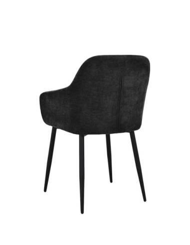 Fauteuil en tissu et pied noir SANDY | La Madeleine Déco