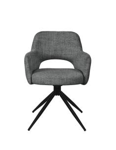 Fauteuil pivotant en tissu et pied noir NICK | La Madeleine Déco