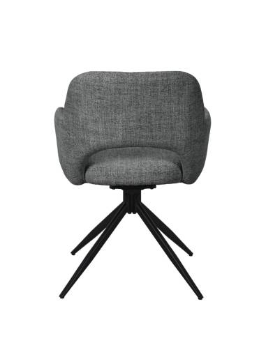 Fauteuil pivotant en tissu et pied noir NICK | La Madeleine Déco