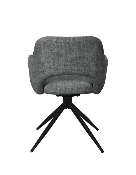 Fauteuil pivotant en tissu et pied noir NICK | La Madeleine Déco