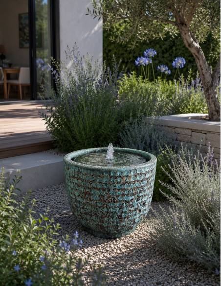 Fontaine de jardin en poterie vietnamienne | La Madeleine Déco
