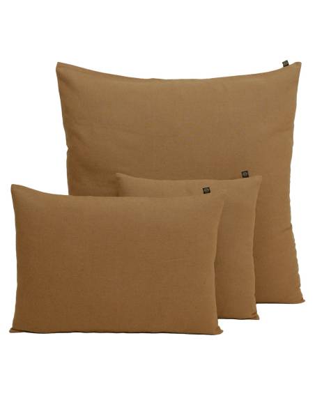 Housse de coussin en lin et coton FIGARI Harmony - Haomy Tabac