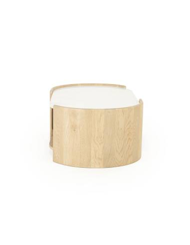 Table basse chêne et marbre DON | La Madeleine Déco