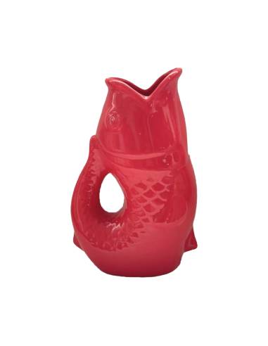 Vase pichet en céramique POISSON rouge | La Madeleine Déco