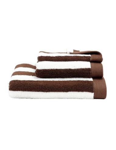 Serviette éponge rayée SANTORINI Harmony - Haomy ganache