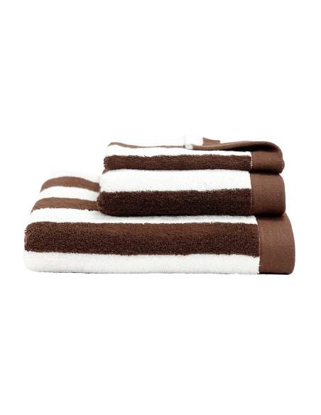Serviette éponge rayée SANTORINI Harmony - Haomy ganache