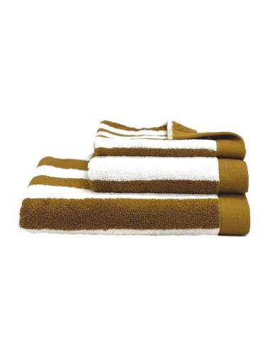 Serviette éponge rayée SANTORINI Harmony - Haomy gold