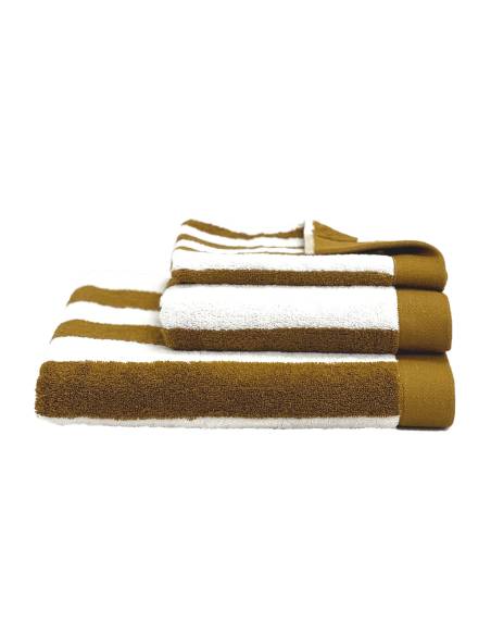 Serviette éponge rayée SANTORINI Harmony - Haomy gold