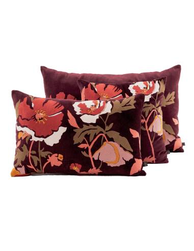 Housse de coussin en velours brodé BRISTOL Haomy - Harmony | La Madeleine Déco
