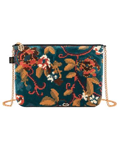 Trousse en velours brodé KENDALL Harmony - Haomy | La Madeleine Déco